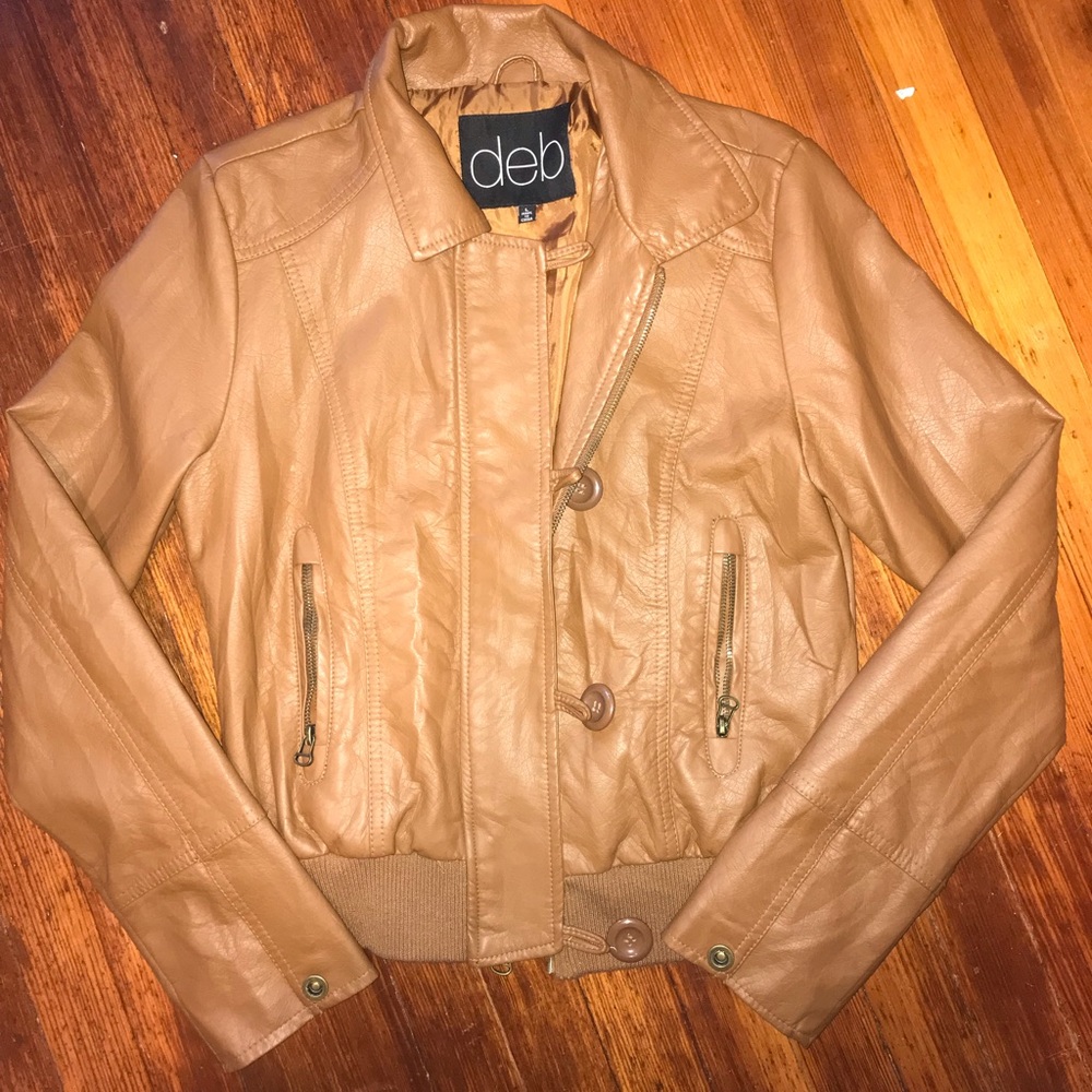 Faux Leather Bomber